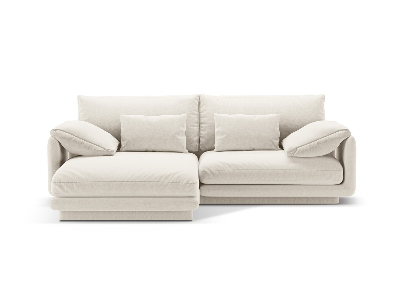 Coltar stanga 3 locuri, Torino-211, Micadoni Home, 220x170x83 cm, tesatura structurata chenille, ivoriu - imagine 7